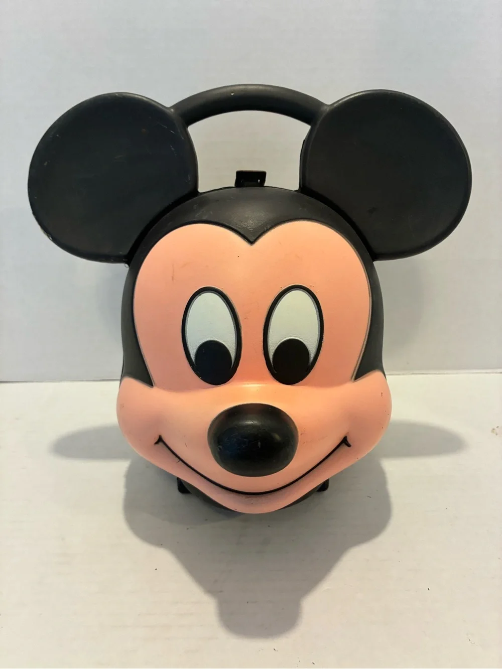 Aladdin Mickey Mouse Head Shaped Plastic Lunch Box Disney Vintage USA Made